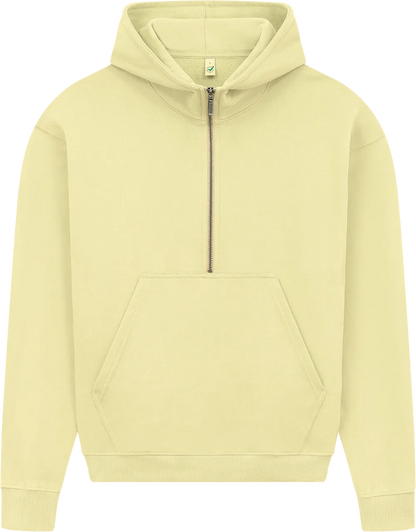 EP314-SUPLE0 - Women's Half Zip Hoodie - Sueded Pale Lemon