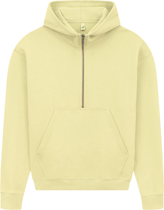 EP314-SUPLE0 - Women's Half Zip Hoodie - Sueded Pale Lemon