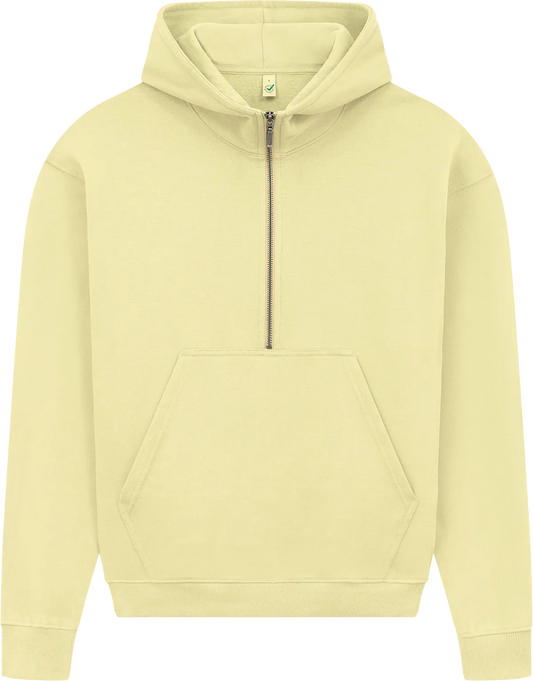 EP314-SUPLE5 - Women's Half Zip Hoodie - Sueded Pale Lemon
