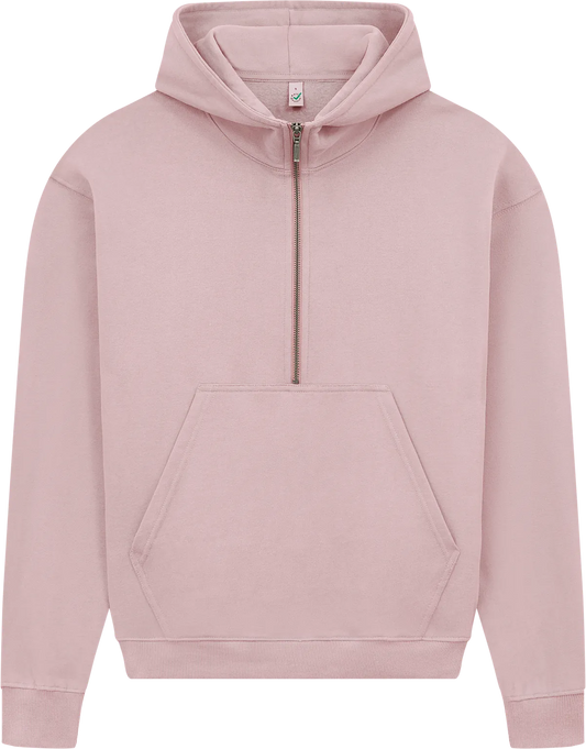 EP314-SUPR1 - Earth Positive® Women's Half Zip Hoodie - Sueded Miami Pink