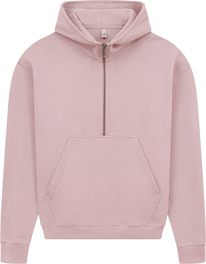 EP314-SUPR1 - Women's Half Zip Hoodie - Sueded Miami Pink