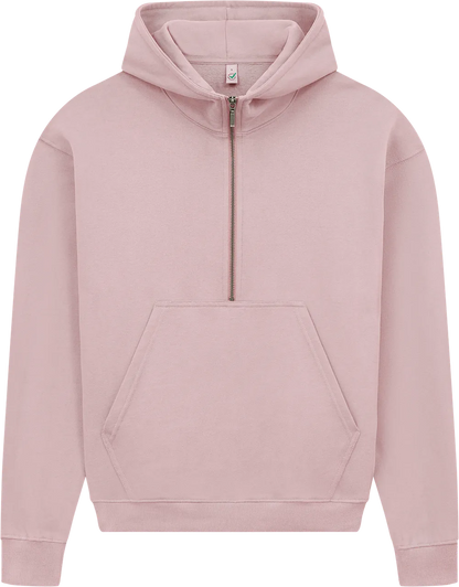 EP314-SUPR1 - Women's Half Zip Hoodie - Sueded Miami Pink