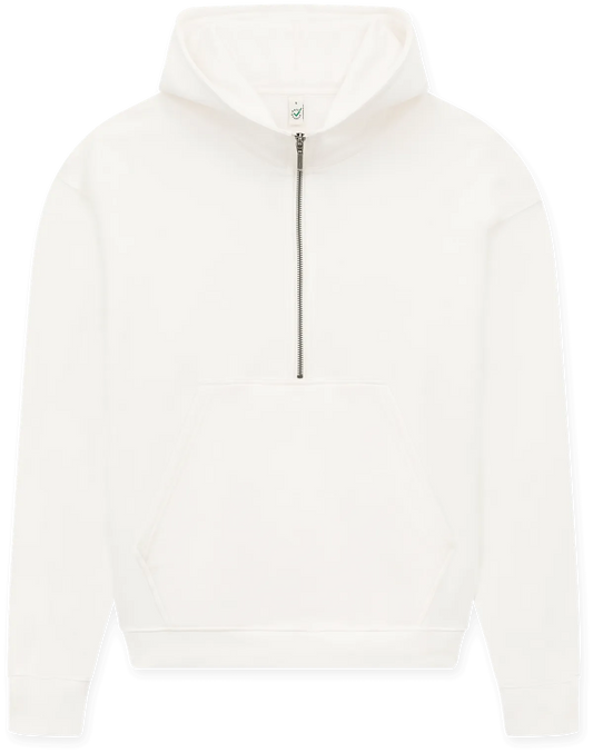 EP314-SUWM3 - Women's Half Zip Hoodie - Sueded Off White