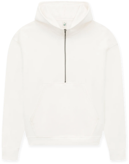 EP314-SUWM5 - Women's Half Zip Hoodie - Sueded Off White