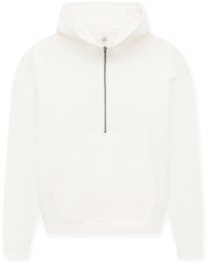EP314-SUWM5 - Women's Half Zip Hoodie - Sueded Off White