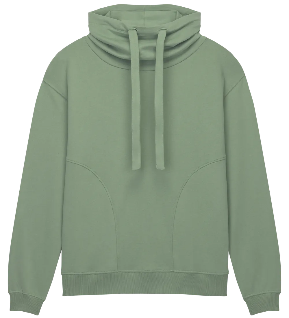 EP315-SUBGR5 - Women's Funnel Neck Sweatshirt - Sueded Bamboo Green