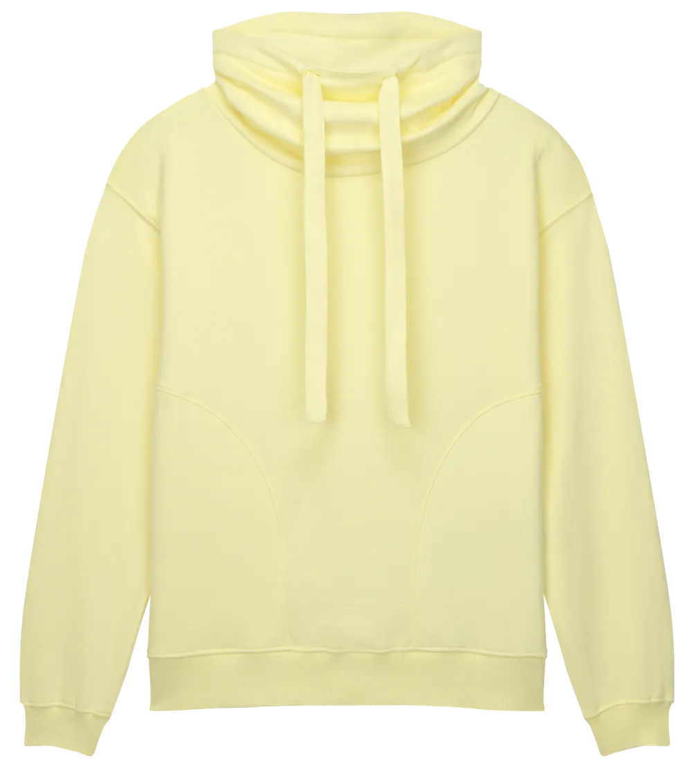 EP315-SUPLE0 - Women's Funnel Neck Sweatshirt - Sueded Pale Lemon