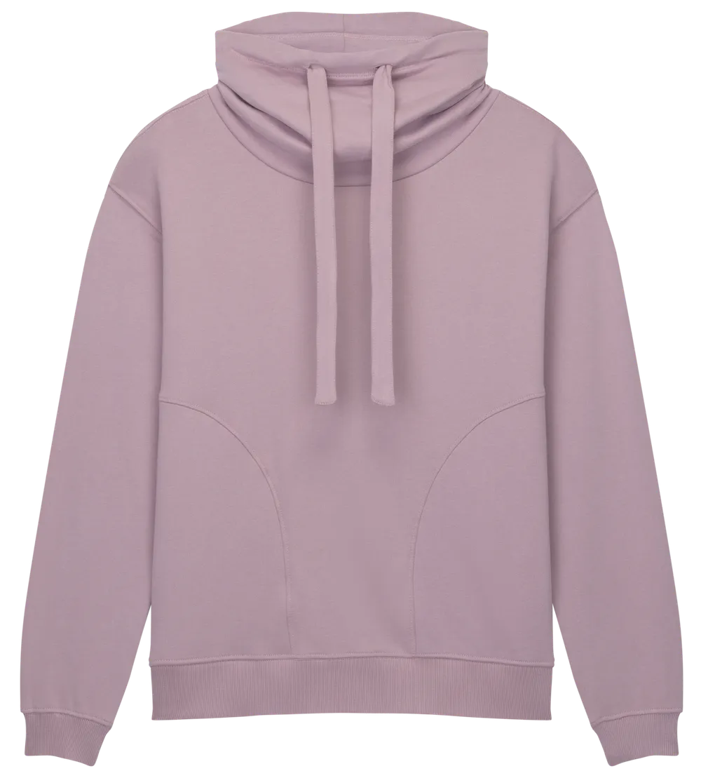 EP315-SUPR00 - Women's Funnel Neck Sweatshirt - Sueded Miami Pink