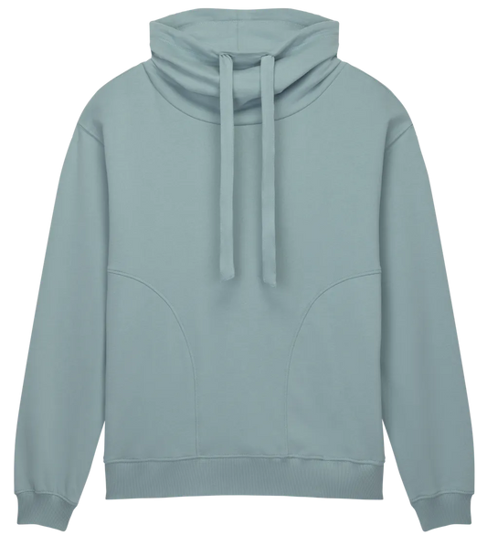 EP315-SUSLGR5 - Women's Funnel Neck Sweatshirt - Sueded Slate Green