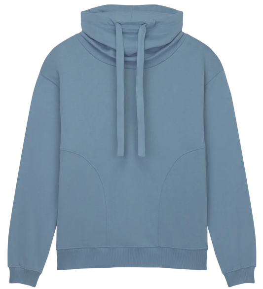 EP315-SUBD3 - Women's Funnel Neck Sweatshirt - Sueded Blue Dusk