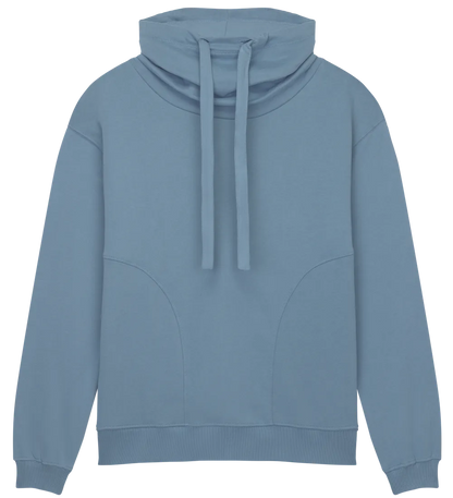 EP315-SUBD0 - Women's Funnel Neck Sweatshirt - Sueded Blue Dusk