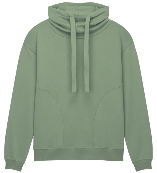EP315-SUBGR1 - Women's Funnel Neck Sweatshirt - Sueded Bamboo Green
