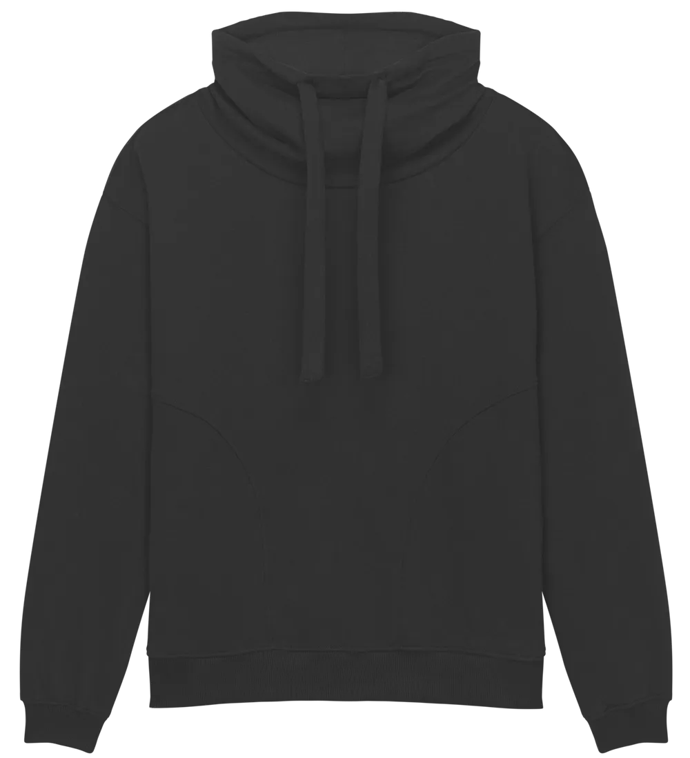 EP315-SUBL0 - Women's Funnel Neck Sweatshirt - Sueded Black