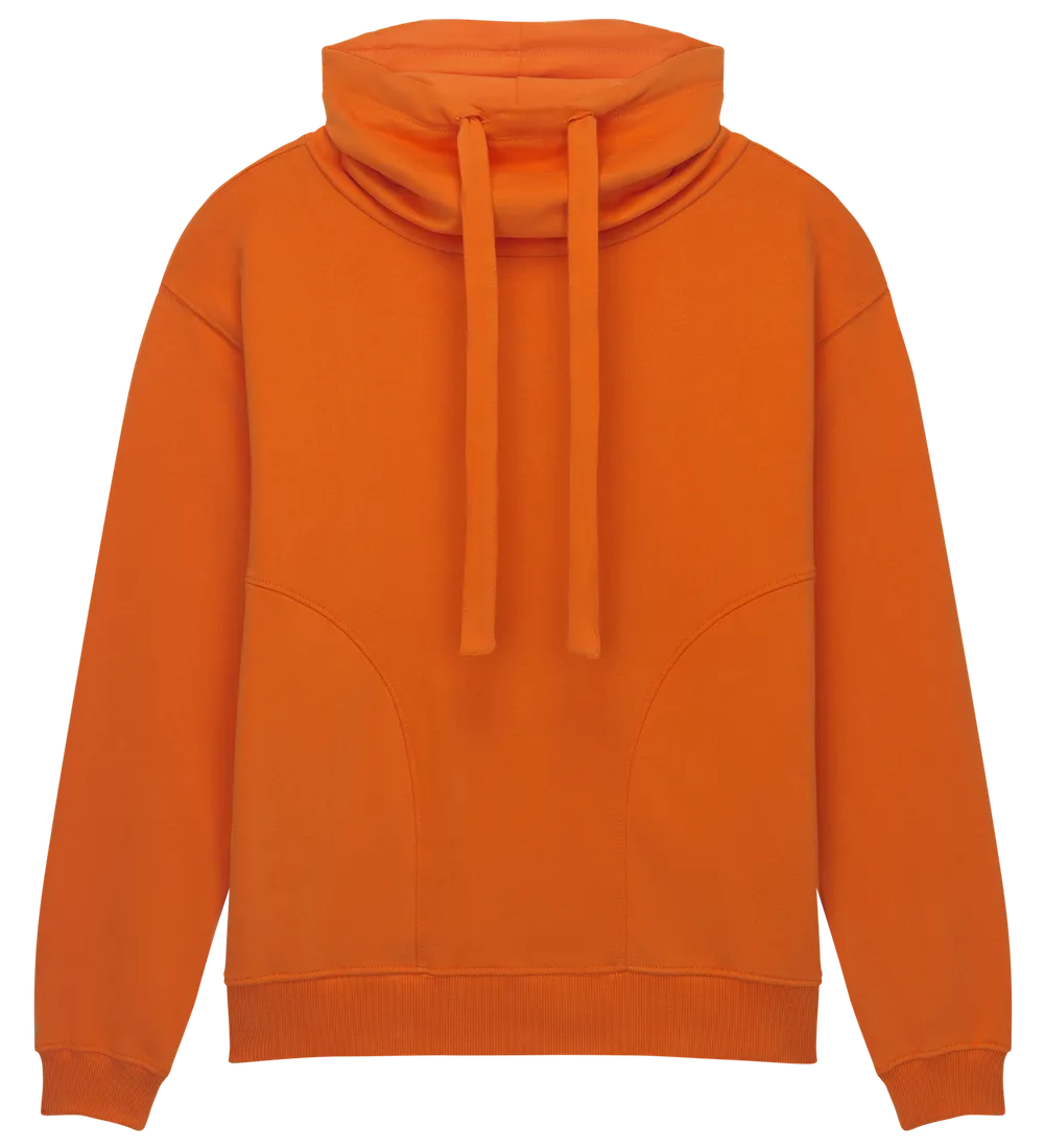 EP315-SUOR3 - Women's Funnel Neck Sweatshirt - Sueded Orange
