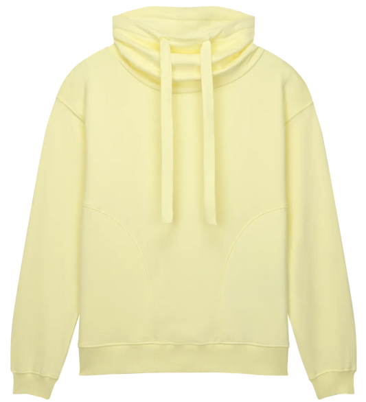 EP315-SUPLE0 - Women's Funnel Neck Sweatshirt - Sueded Pale Lemon