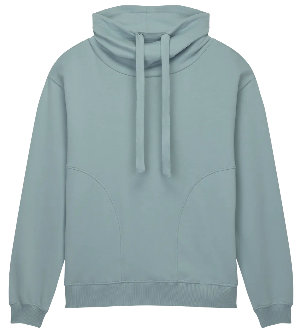 EP315-SUSLGR2 - Women's Funnel Neck Sweatshirt - Sueded Slate Green