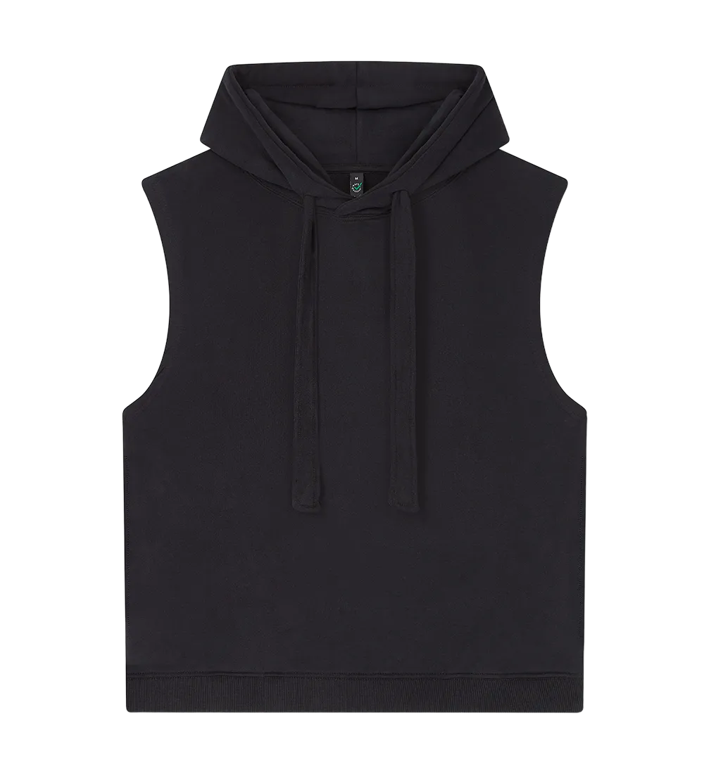 EP316-SUBL00 - Women's Athleisure Hooded Tank - Sueded Black
