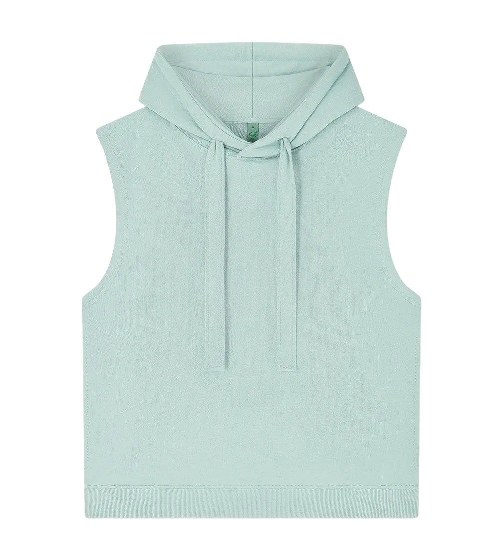 EP316-SUSLGR2 - Women's Athleisure Hooded Tank - Sueded Slate Green