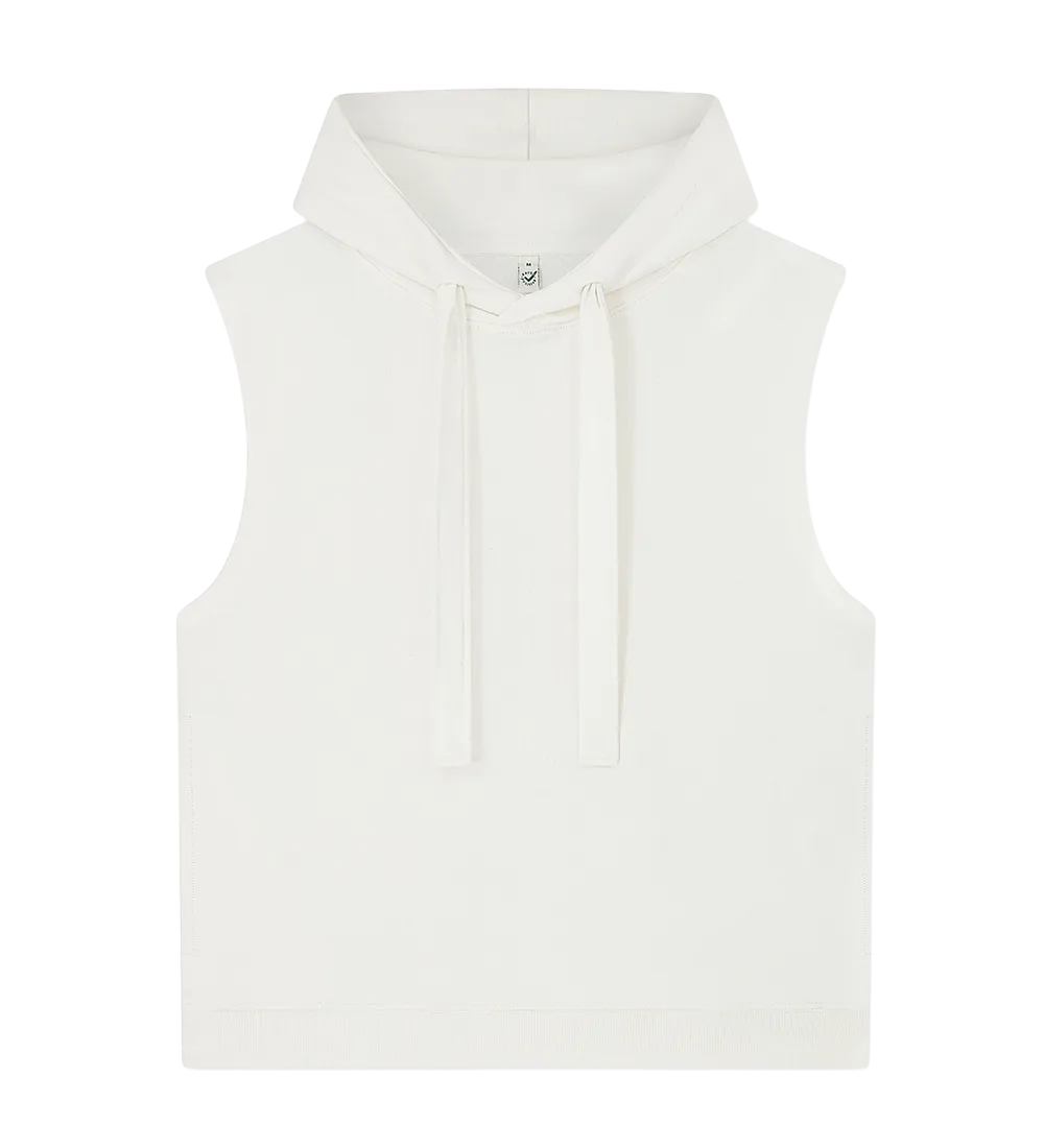 EP316-SUWM4 - Women's Athleisure Hooded Tank - Sueded Off White