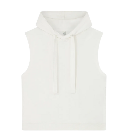 EP316-SUWM4 - Women's Athleisure Hooded Tank - Sueded Off White