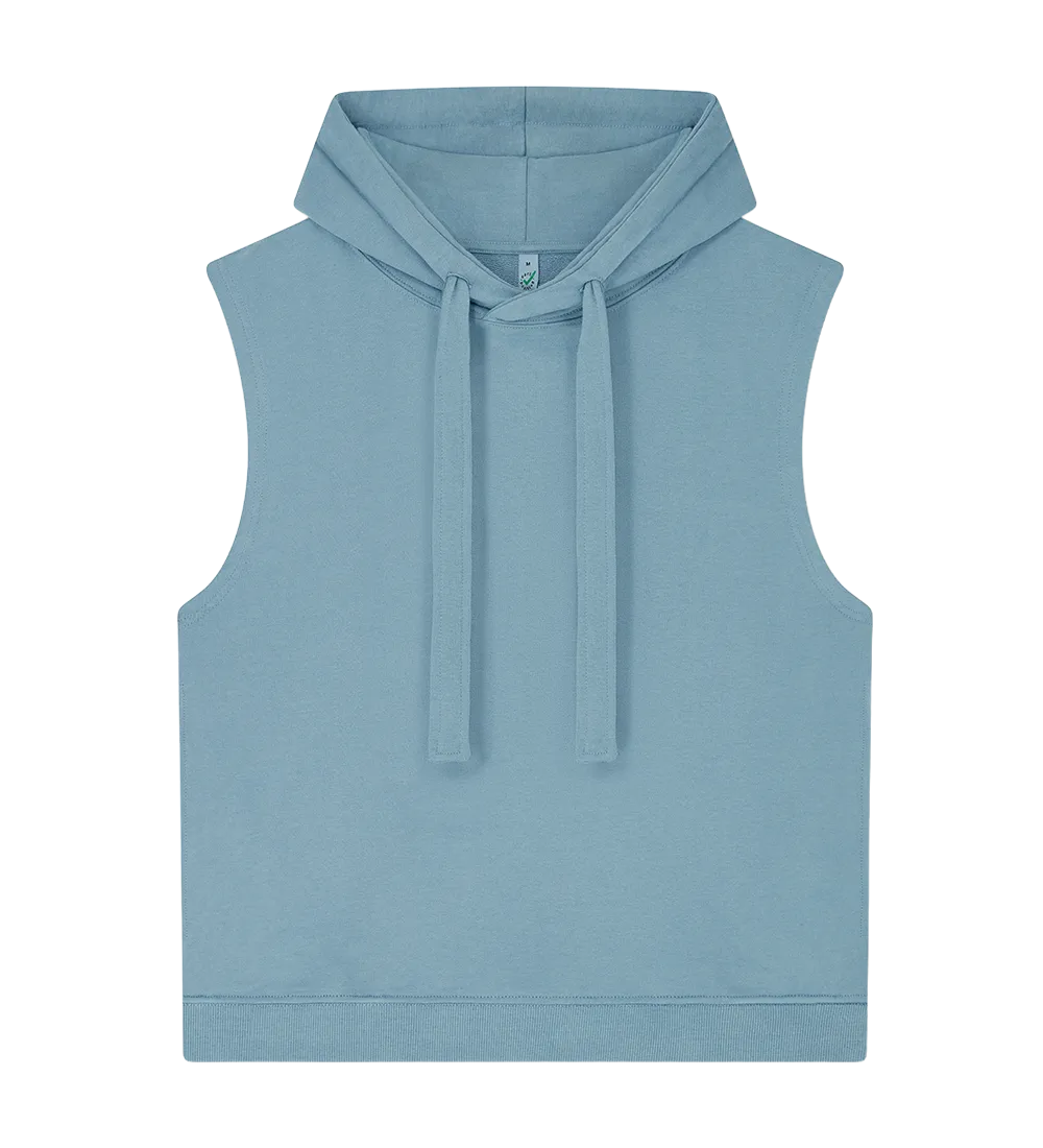 EP316-SUBD3 - Women's Athleisure Hooded Tank - Sueded Blue Dusk