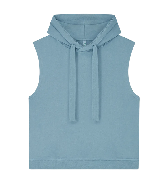 EP316-SUBD1 - Women's Athleisure Hooded Tank - Sueded Blue Dusk