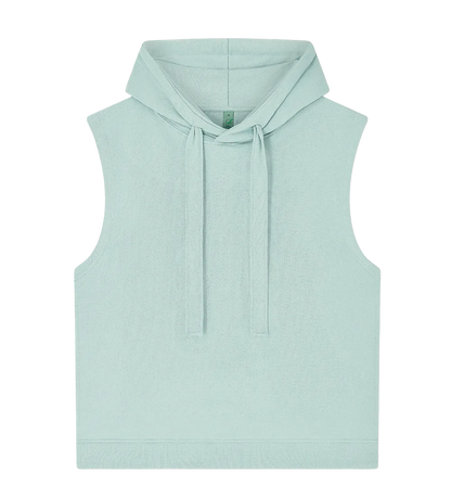 EP316-SUSLGR0 - Women's Athleisure Hooded Tank - Sueded Slate Green