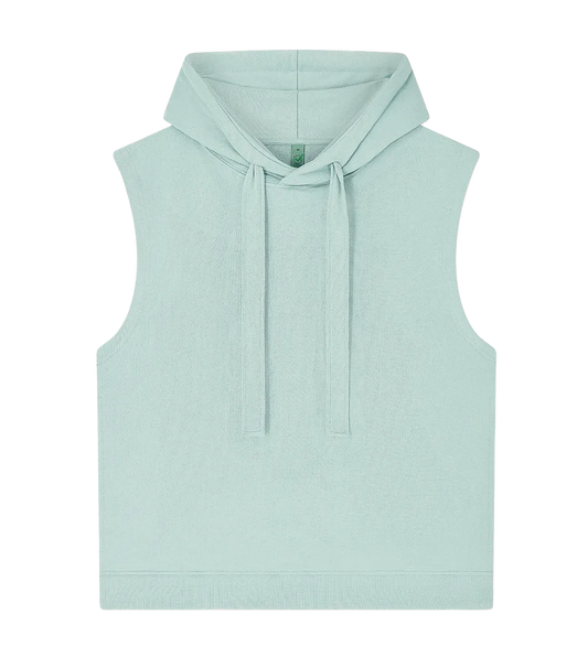 EP316-SUSLGR2 - Women's Athleisure Hooded Tank - Sueded Slate Green