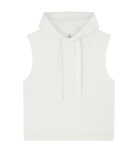 EP316-SUWM2 - Women's Athleisure Hooded Tank - Sueded Off White