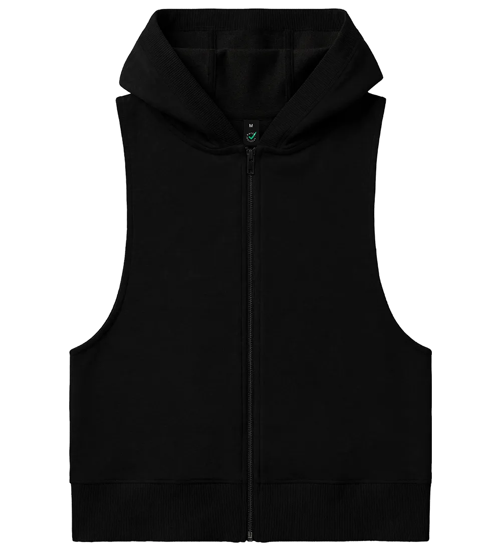 EP318-BL1 - Women's Sleeveless Hoodie - Black