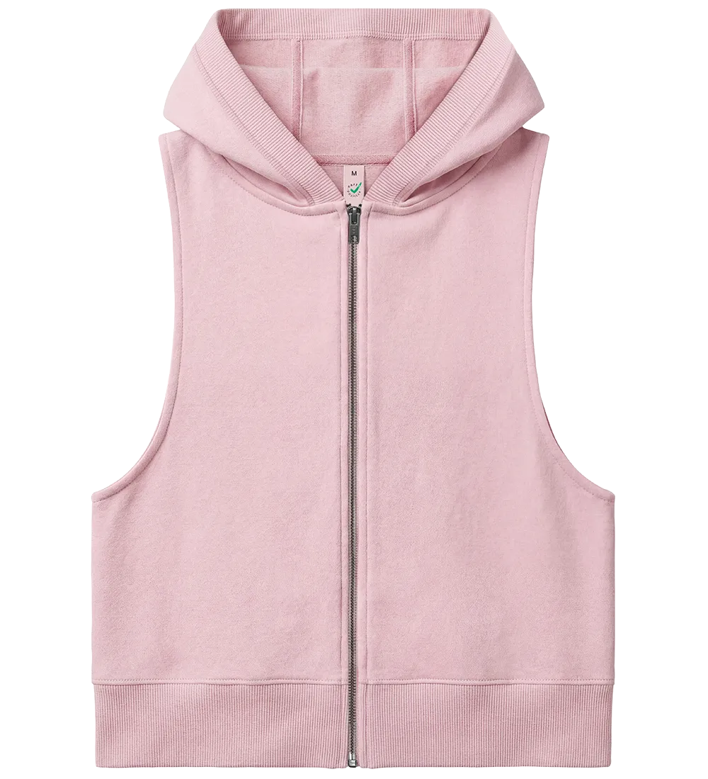 EP318-BP3 - Women's Sleeveless Hoodie - Baby Pink