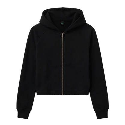 EP320-BL2 - Women's Cropped Hoodie - Black
