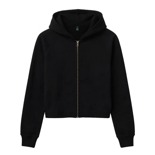 EP320-BL2 - Women's Cropped Hoodie - Black
