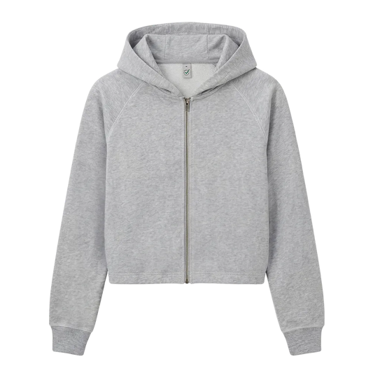 EP320-LHE3 - Women's Cropped Hoodie - Light Heather