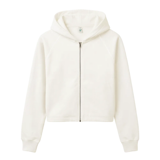 EP320-WM1 - Women's Cropped Hoodie - Off White