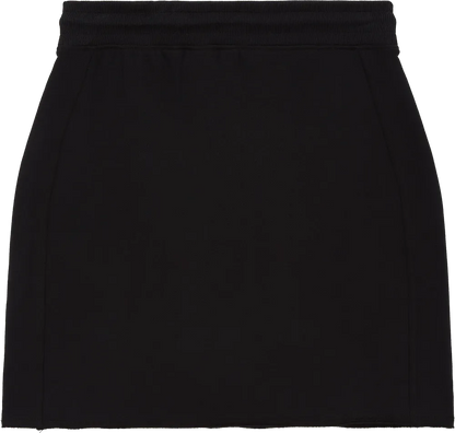 EP342-SUBL4 - Raw Hem Skirt - Sueded Black