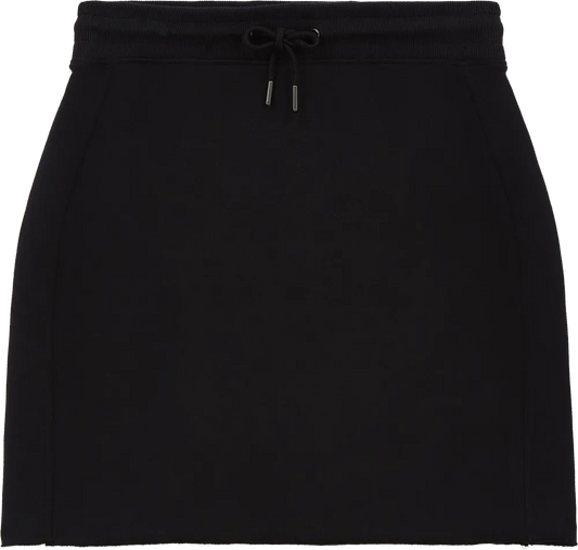 EP342-SUBL3 - Raw Hem Skirt - Sueded Black