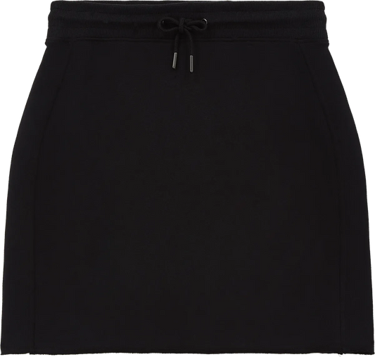 EP342-SUBL5 - Raw Hem Skirt - Sueded Black