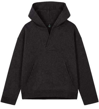 EP400-BLHE0 - Women's V-Neck Hoodie - Black Heather