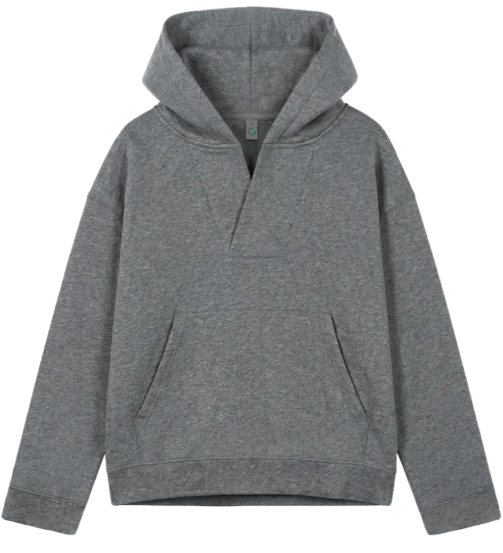 EP400-DHE4 - Women's V-Neck Hoodie - Dark Heather