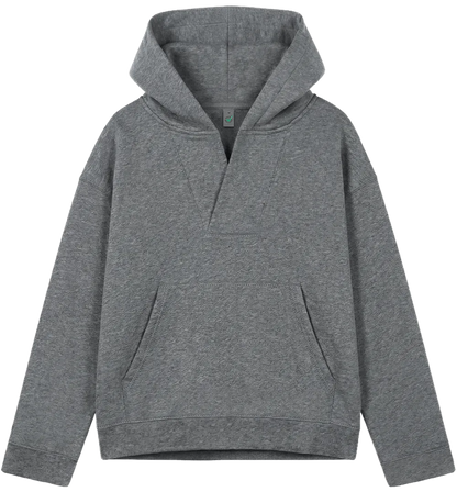 EP400-DHE4 - Women's V-Neck Hoodie - Dark Heather