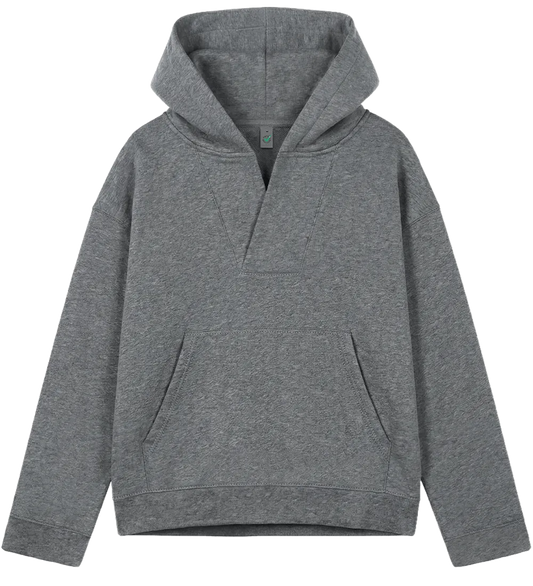 EP400-DHE1 - Women's V-Neck Hoodie - Dark Heather