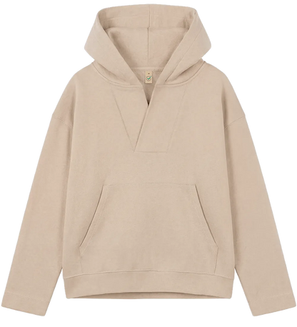 EP400-FA0 - Women's V-Neck Hoodie - Fawn