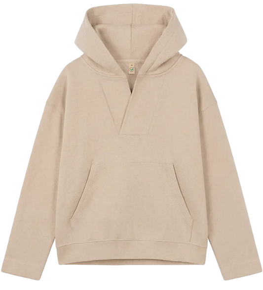 EP400-FA4 - Women's V-Neck Hoodie - Fawn
