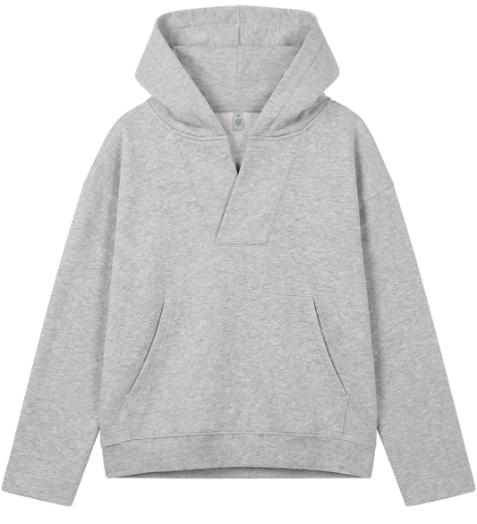 EP400-LHE0 - Women's V-Neck Hoodie - Light Heather