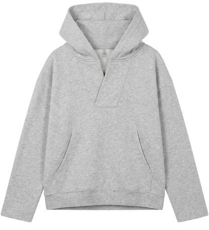 EP400-LHE3 - Women's V-Neck Hoodie - Light Heather