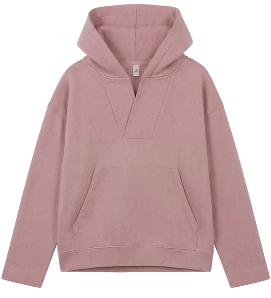 EP400-PR5 - Women's V-Neck Hoodie - Miami Pink