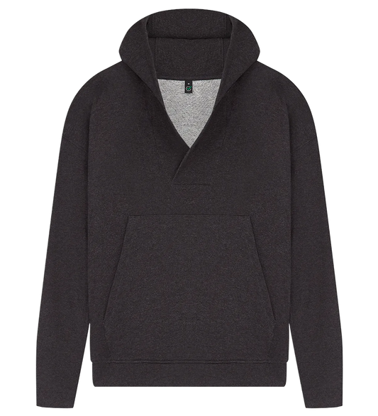 EP400-BLHE4 - Women's V-Neck Hoodie - Black Heather