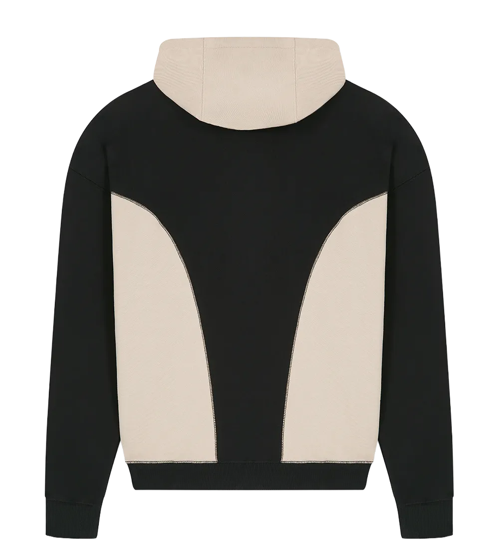 EP550-BLFA1 - Colour Panelled Hoodie - Black/Fawn