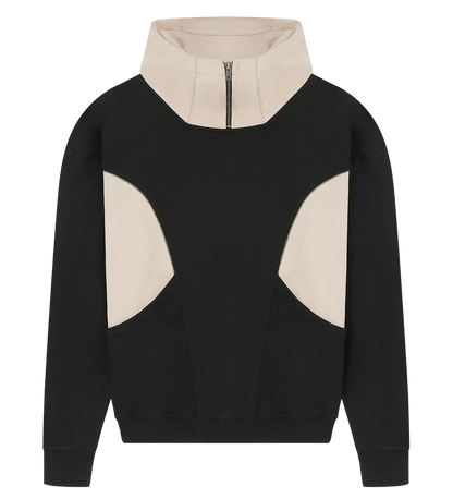 EP550-BLFA2 - Colour Panelled Hoodie - Black/Fawn